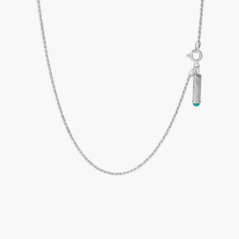 Sterling Silver Frame Pendant Necklace with Turquoise