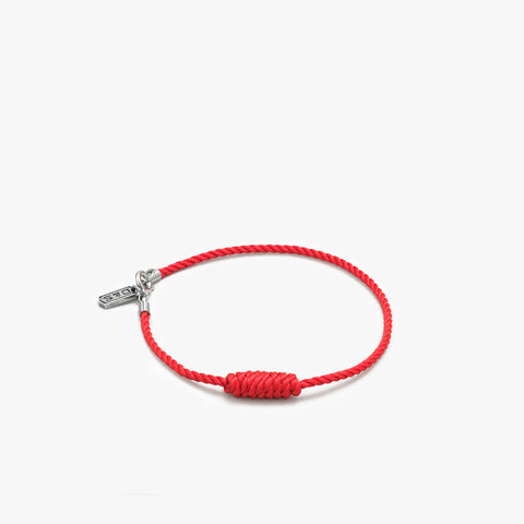 Pulseira de corda vermelha com nó
