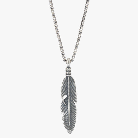 Sterling Silver Feather Necklace