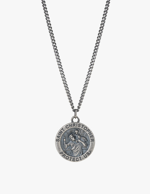 Sterling Silver Saint Christopher Necklace