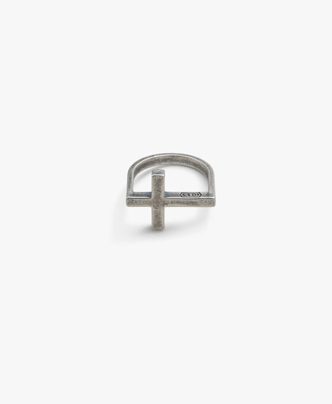 Sterling Silver Horizontal Cross Ring