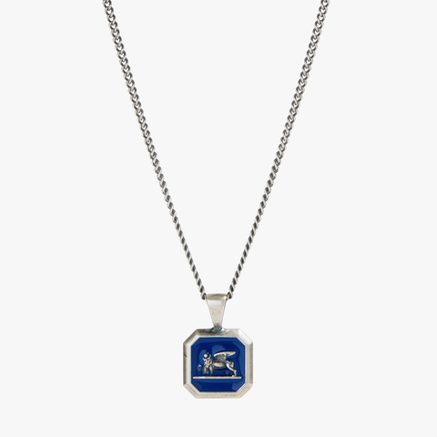 Royal Blue Venetian Lion Pendant Necklace