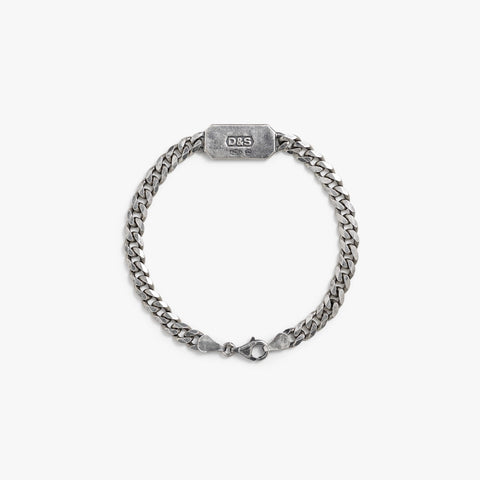 Pulseira de corrente de moldura de prata esterlina com turquesa
