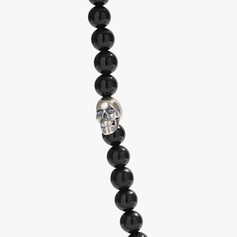 Sterling Silver & Black Onyx Beaded Necklace