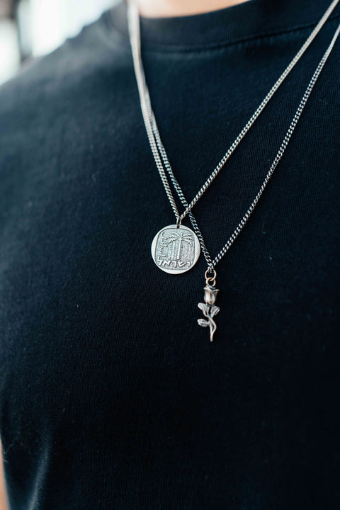 Sterling Silver Israeli Palm Tree Necklace