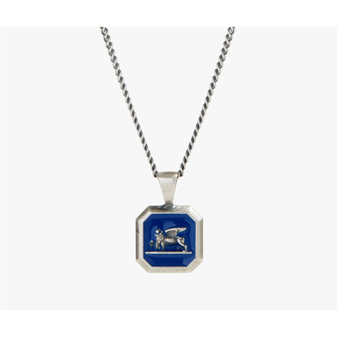 Royal Blue Venetian Lion Pendant Necklace