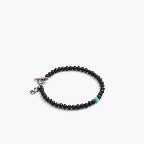 Pulseira de contas de ônix preta