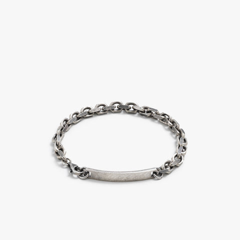 Pulseira de identificação de prata esterlina