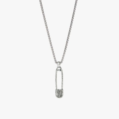 Colar de alfinete de segurança de prata esterlina