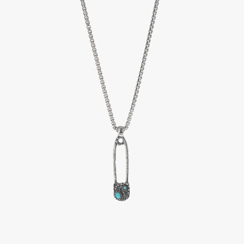 Colar de alfinete de segurança de prata esterlina