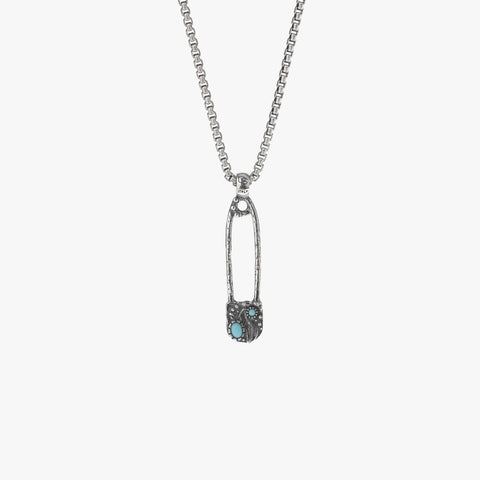 Colar de alfinete de segurança de prata esterlina