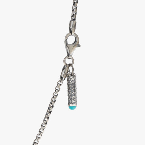 Sterling Silver Dotted Dog Tag Necklace