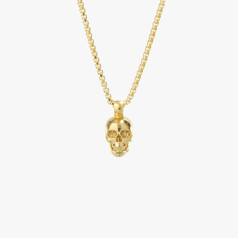 Colar de caveira dourada