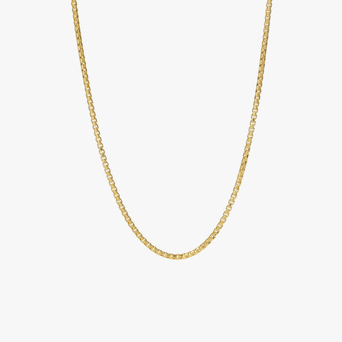Gold Box Chain Necklace
