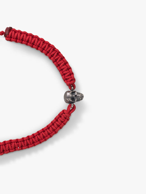 Pulsera de cuentas con forma de calavera roja