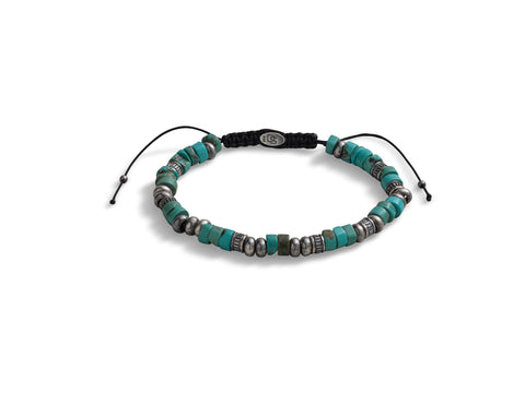 Turquoise & Sterling Silver Beaded Bracelet