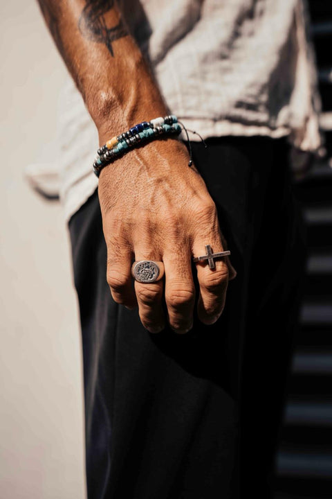 Sterling Silver Horizontal Cross Ring