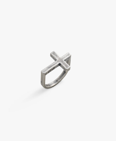 Sterling Silver Horizontal Cross Ring