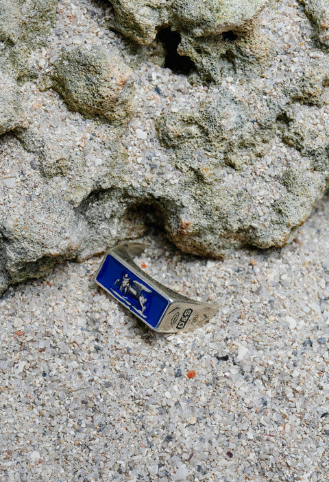 Royal Blue Venetian Lion Ring