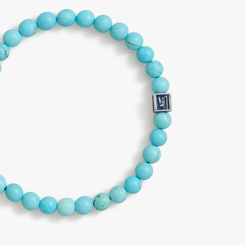 Royal Blue Venetian Lion Bracelet with Turquoise Beads