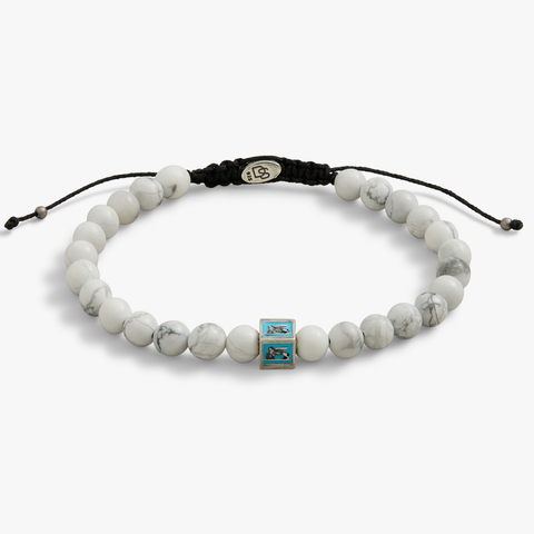 Turquoise Venetian Lion Bracelet with Howlite Beads