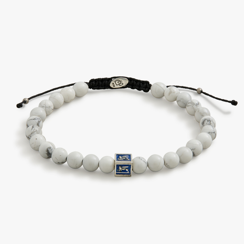 Royal Blue Venetian Lion Bracelet with Howlite Beads