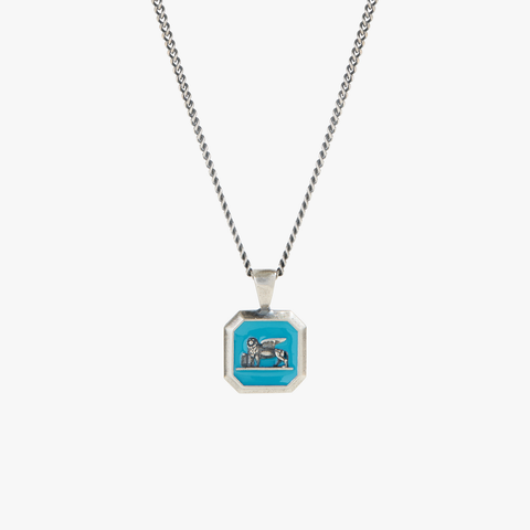 Turquoise Venetian Lion Pendant Necklace