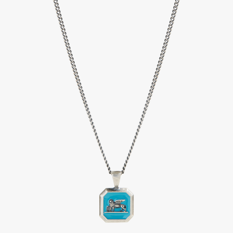 Turquoise Venetian Lion Pendant Necklace