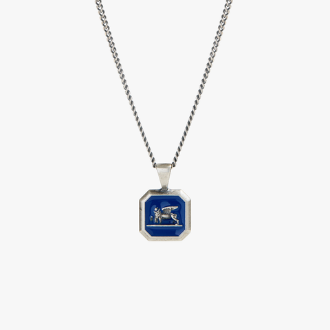Royal Blue Venetian Lion Pendant Necklace