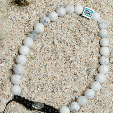 Turquoise Venetian Lion Bracelet with Howlite Beads