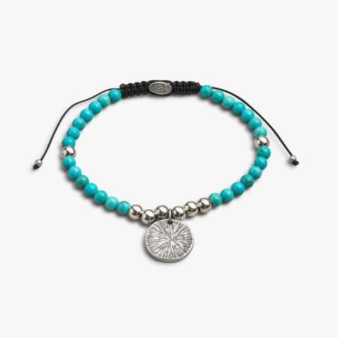 Etched Coin Turquoise Bracelet