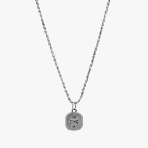 Black Stone Silver Bezel Necklace
