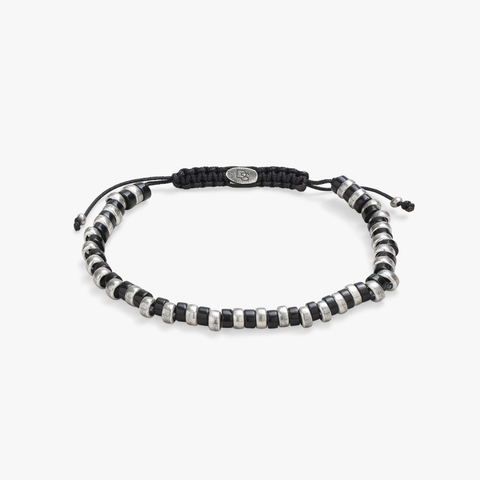 Black and Silver Cylinder Bracelet