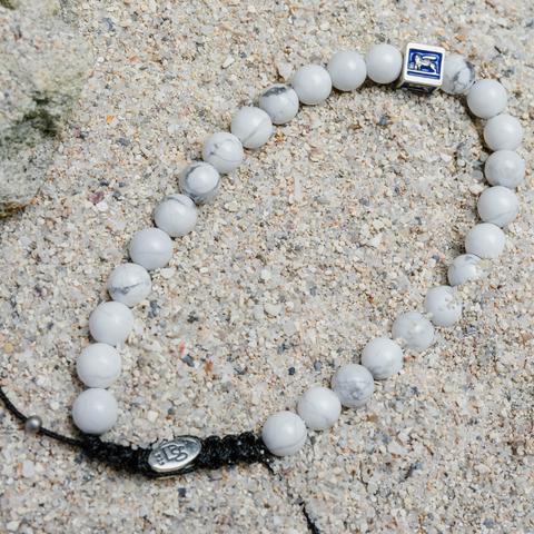 Royal Blue Venetian Lion Bracelet with Howlite Beads