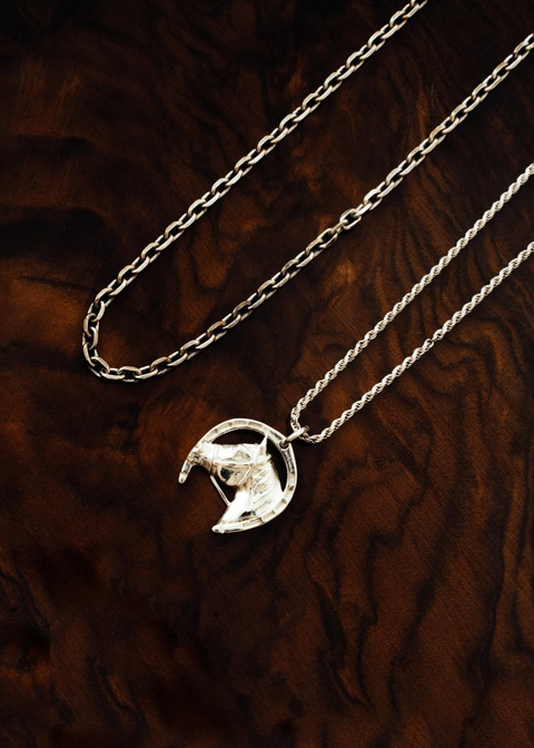 Sterling Silver Lucky Horseshoe Pendant Necklace