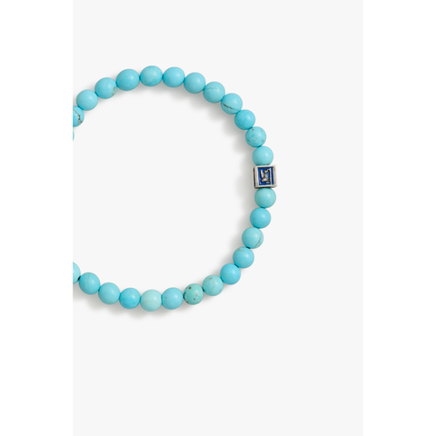 Royal Blue Venetian Lion Bracelet with Turquoise Beads