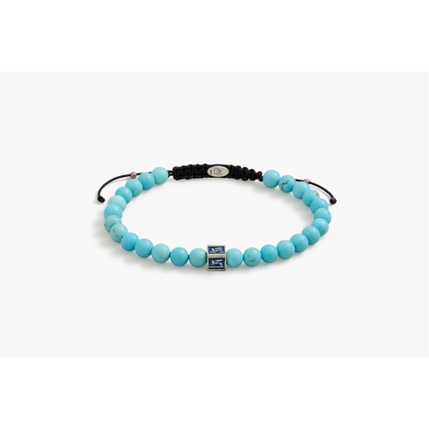 Royal Blue Venetian Lion Bracelet with Turquoise Beads