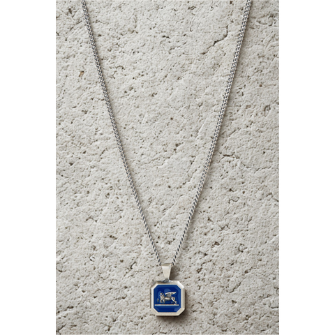 Royal Blue Venetian Lion Pendant Necklace