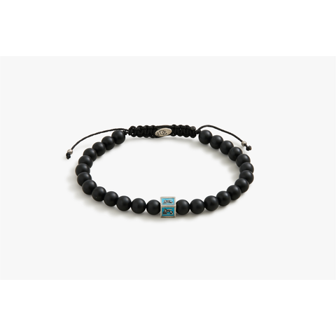 Turquoise Venetian Lion Bracelet with Black Onyx Beads
