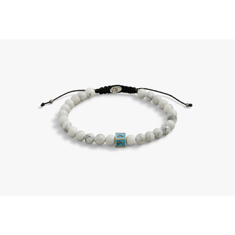 Turquoise Venetian Lion Bracelet with Howlite Beads