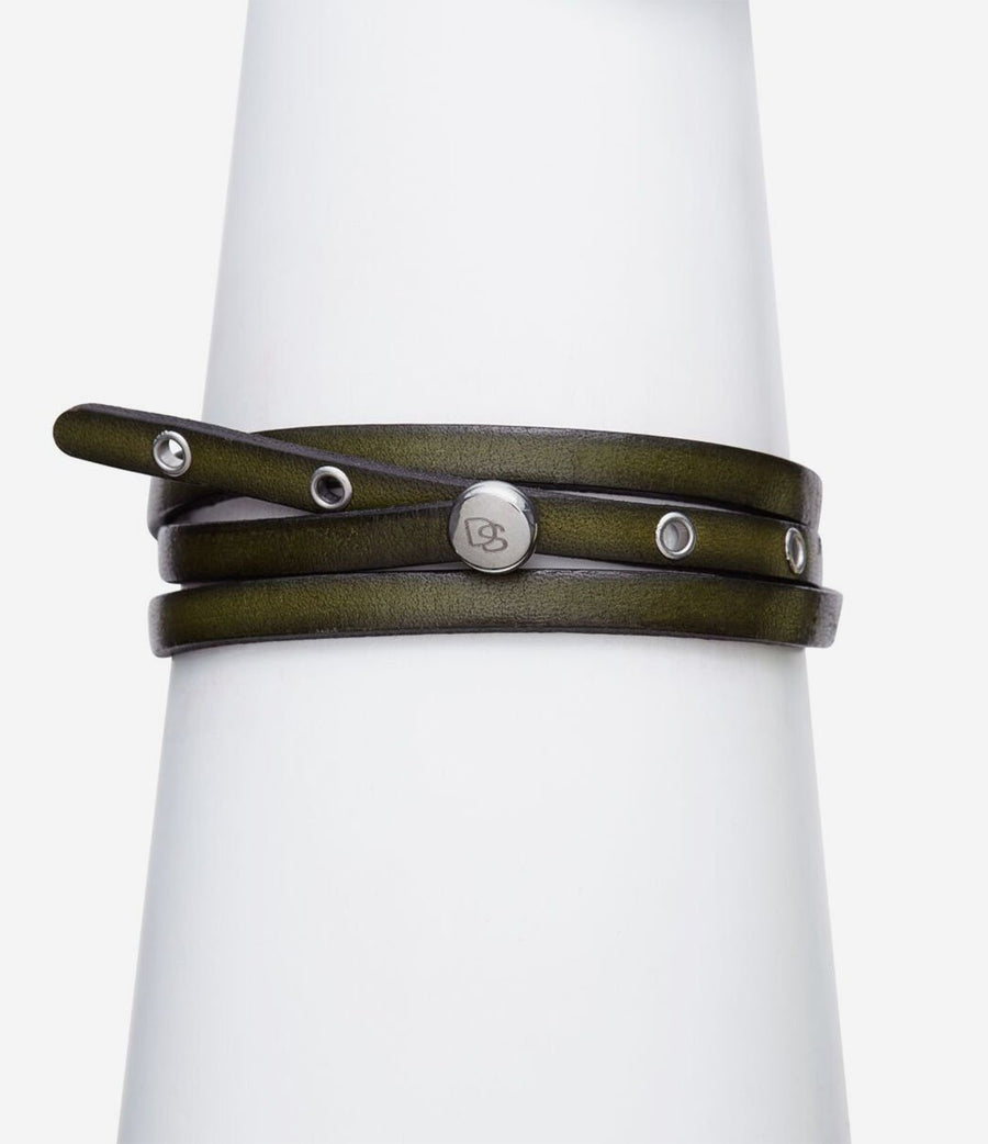 Sterling Silver Leather Adjustable Strap Bracelet