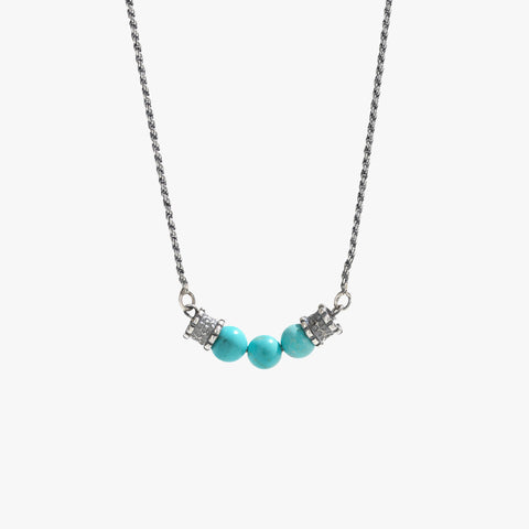 Sterling Silver Gamma Necklace with Turquoise