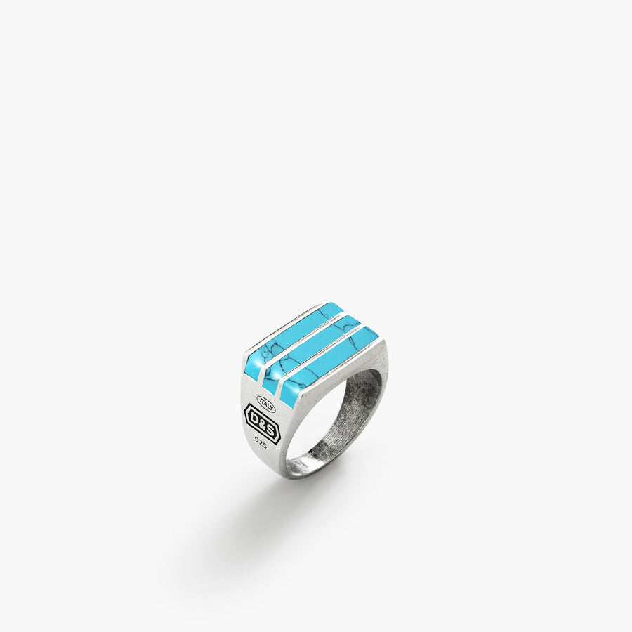 Sterling Silver Elements Ring with Turquoise