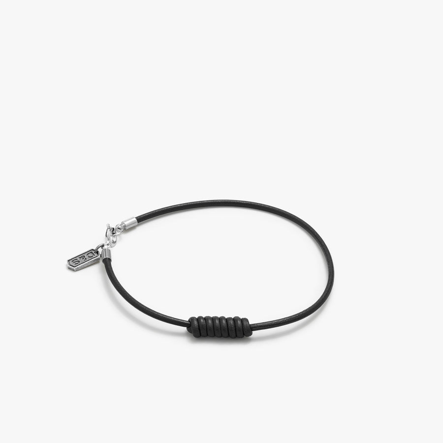 Black Leather Knotted Bracelet