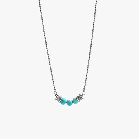 Sterling Silver Gamma Necklace with Turquoise