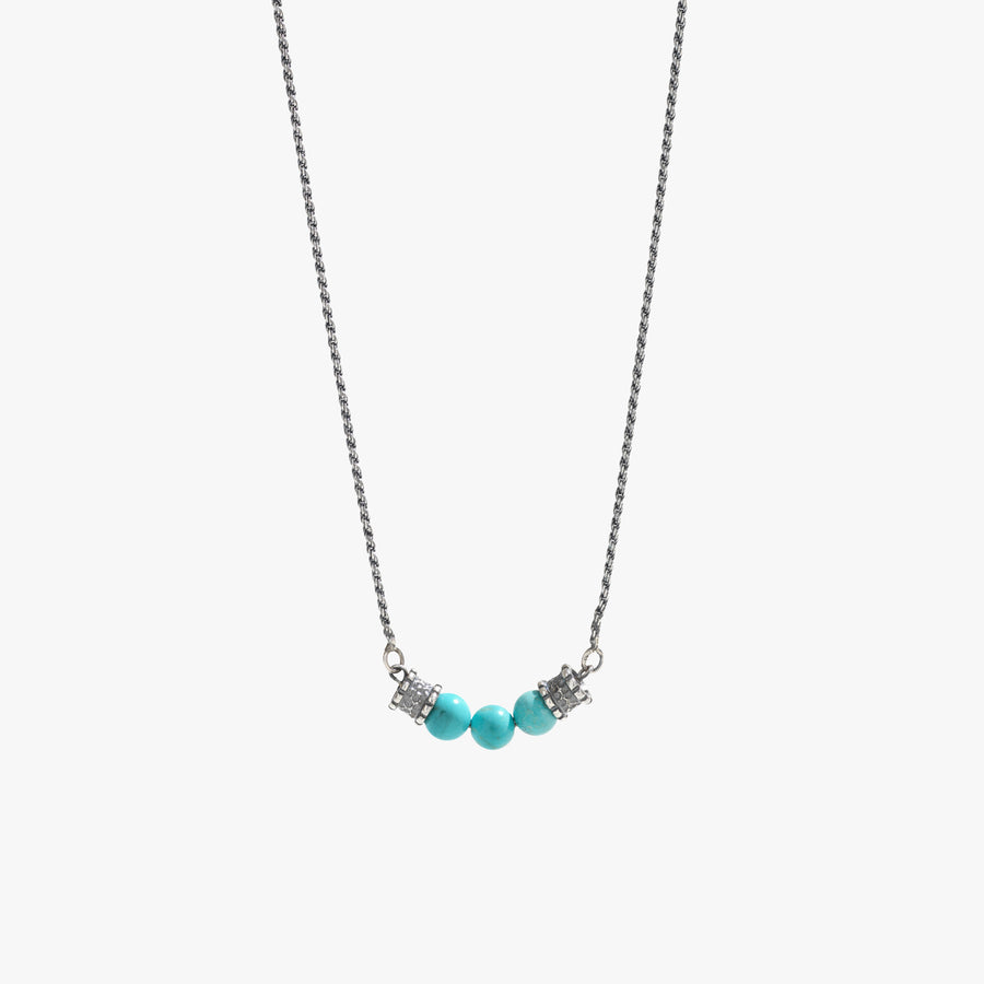 Sterling Silver Gamma Necklace with Turquoise