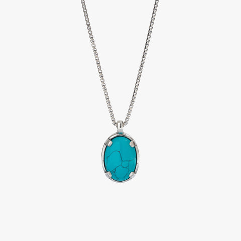 Sterling Silver Turquoise Stone Necklace